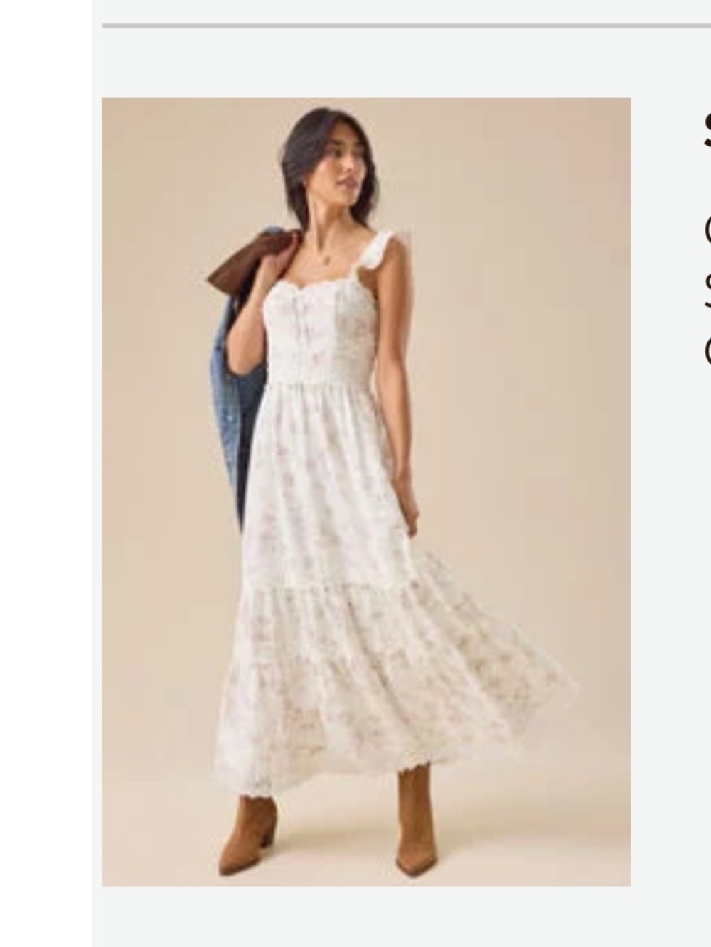 Altar'd State Stella Ivory Floral Lace Tiered Midi Dress - Picture 4 of 14